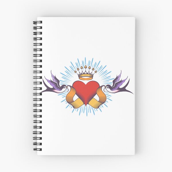 Item preview, Heart with Ribbon and Swallows Tattoo isolated on white designed and sold by devaleta.