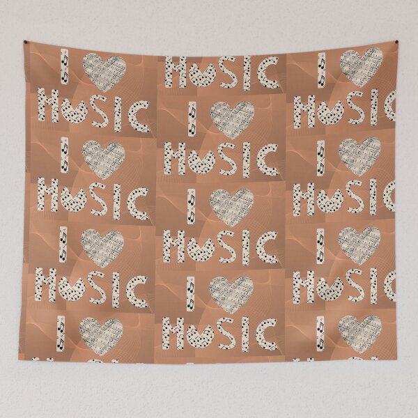 Aperçu de l'œuvre J'aime la musique créée et vendue par W+S Designs.