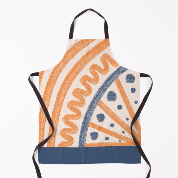 Item preview, Waves and spots in navy blue and golden caramel designed and sold by FrancesPoff.