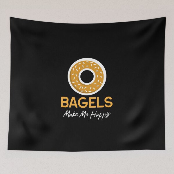 Item preview, Bagels Make Me Happy - Breakfast Bagel Design designed and sold by Shirtlify.
