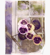 Cottage Pansies Poster