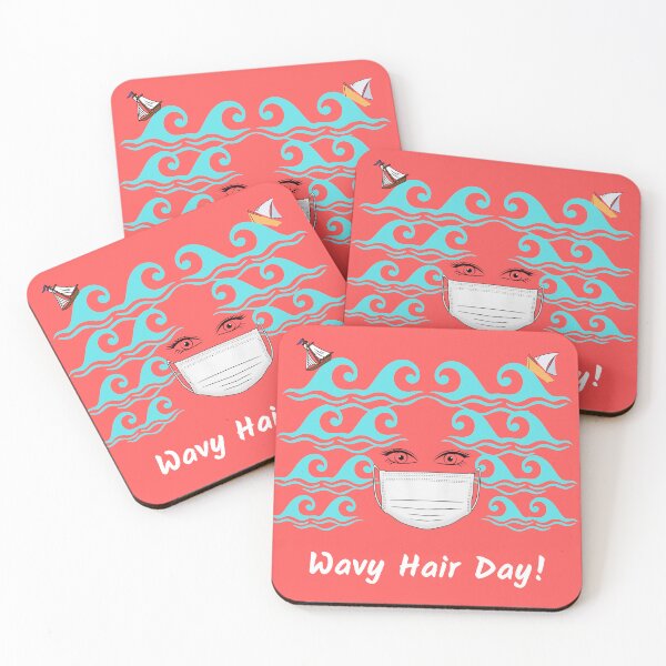 Item preview, Wavy Hair Day (in red) | Beach | Waves | Curly Wavy designed and sold by CosmicStory.