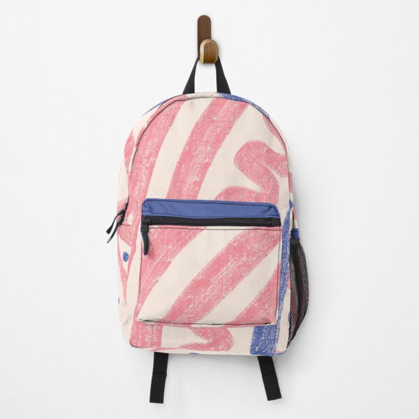 Item preview, Waves and spots in strawberry blush pink and soft cobalt blue designed and sold by FrancesPoff.