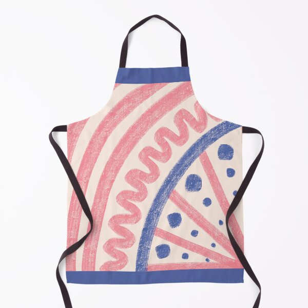 Item preview, Waves and spots in strawberry blush pink and soft cobalt blue designed and sold by FrancesPoff.