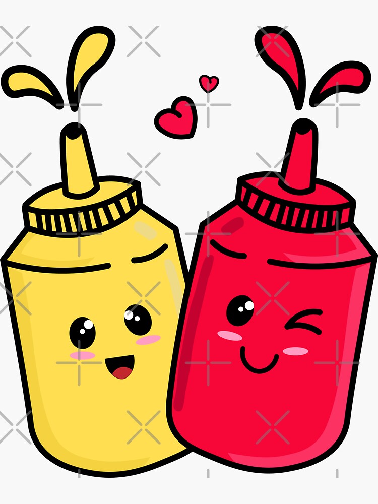 "kawaii ketchup and mustard" Sticker for Sale by KVCollection Redbubble