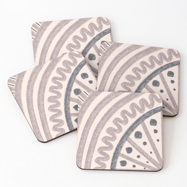 Item preview, Waves and spots in warm neutral grey and dark charcoal designed and sold by FrancesPoff.
