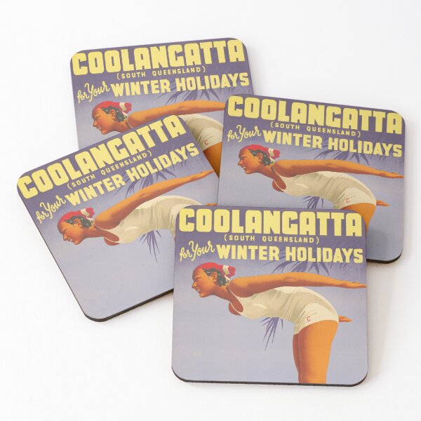 Item preview, COOLANGATTA for your Winter Holidays Vintage AUSTRALIA Travel Poster designed and sold by retroposters.