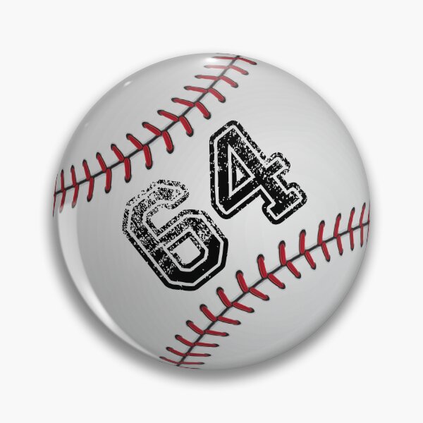 Artikelvorschau, Baseballball Nummer 64, vierundsechzig entworfen und verkauft von TheCultStuff.