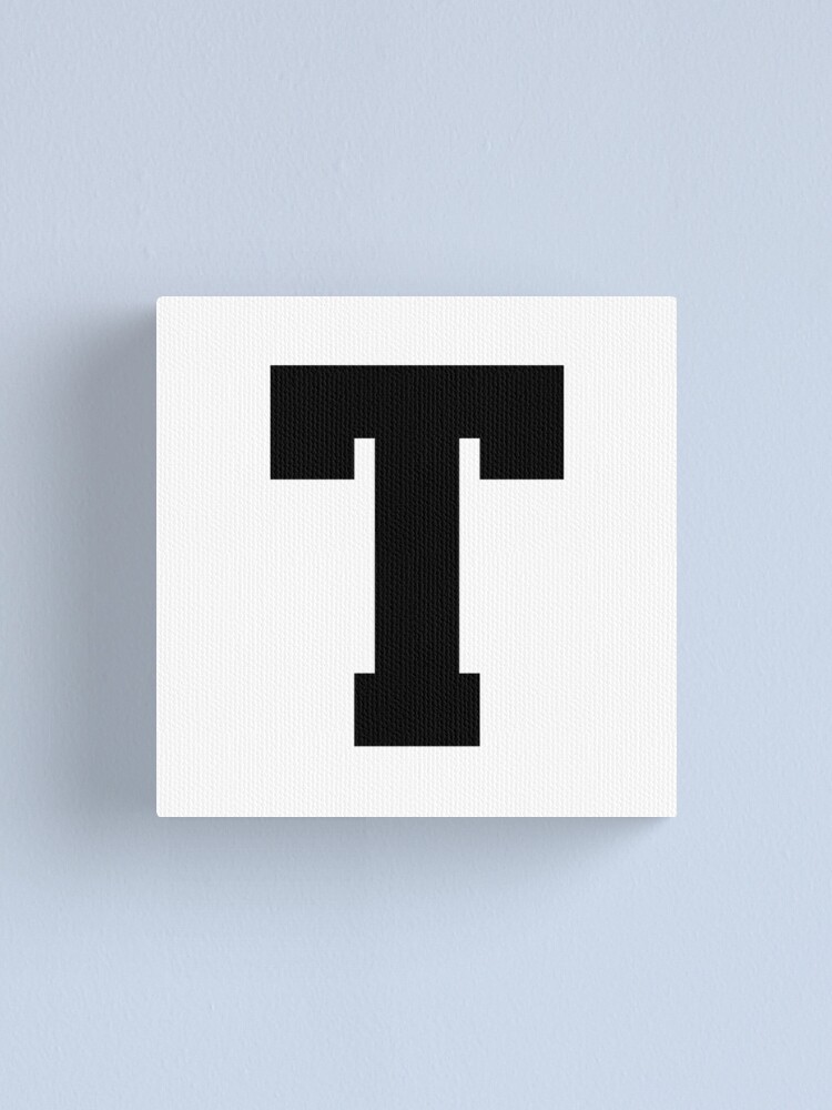 Alphabet, Black T, Sports letter T | Canvas Print