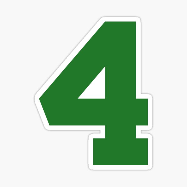 "Number 4, Green four, Sports number 4" Sticker by TheCultStuff Redbubble