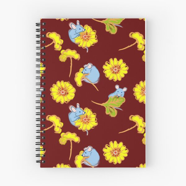 Item preview, Mouse and flower pattern with red background designed and sold by Mary Jane Lange.