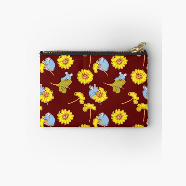 Item preview, Mouse and flower pattern with red background designed and sold by Mary Jane Lange.