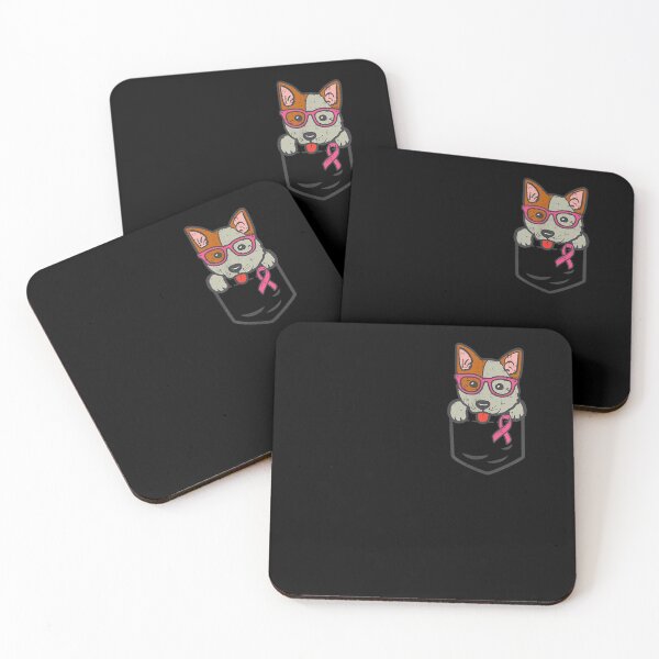 Item preview, Pocket Heeler Pink Ribbon Breast Cancer Awareness Cattle Dog designed and sold by RachelCine.