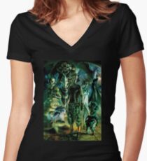 DeeMee Durawga Classic Green Women's Fitted V-Neck T-Shirt