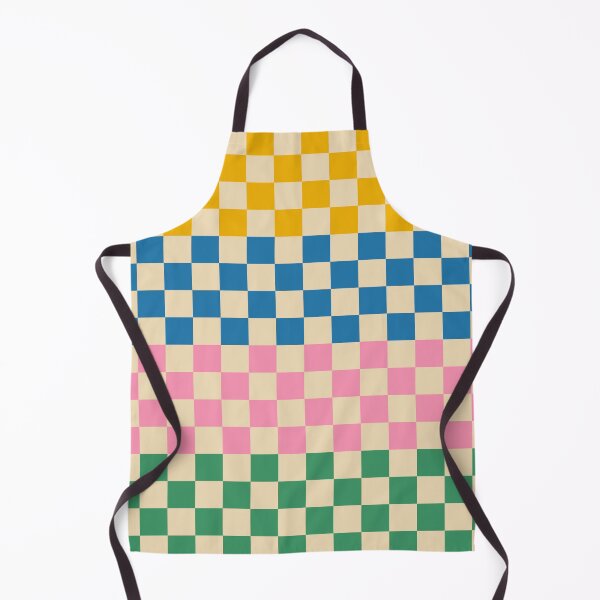 Item preview, Retro Check Stripe 4 Pattern in Rainbow Pop Yellow Blue Pink Green Beige designed and sold by kierkegaard.