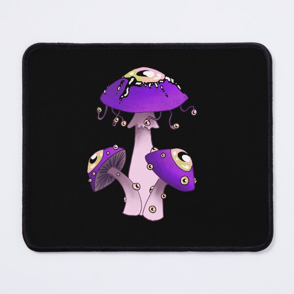 Item preview, Dreamcore mushrooms with eyes. Dreamy purple and black designed and sold by TheDoodlemancer.
