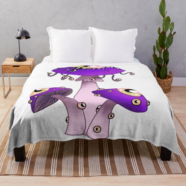 Item preview, Dreamcore mushrooms with eyes. Dreamy purple and white designed and sold by TheDoodlemancer.
