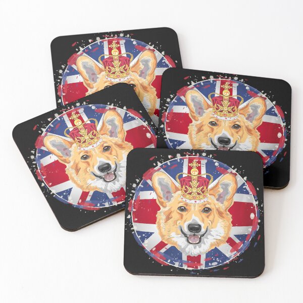 Item preview, Platinum Jubilee Corgi Wearing a Crown Round Union Jack Flag Gift designed and sold by TheDerwentPress.