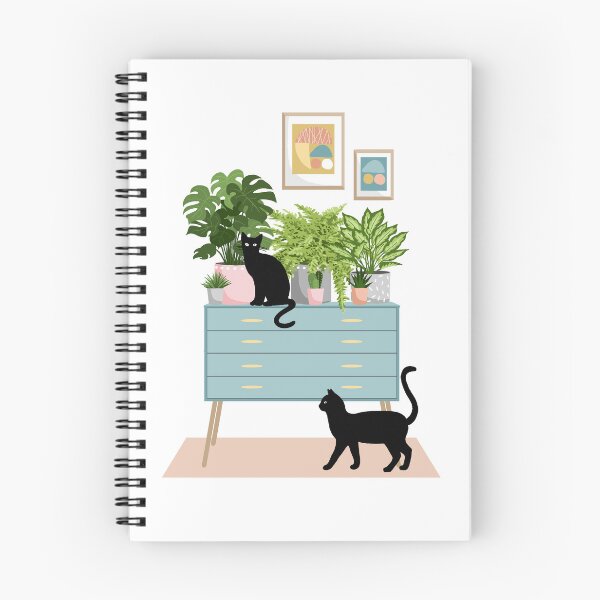 Item preview, Black cats and pot plants designed and sold by Cheekyleopard.
