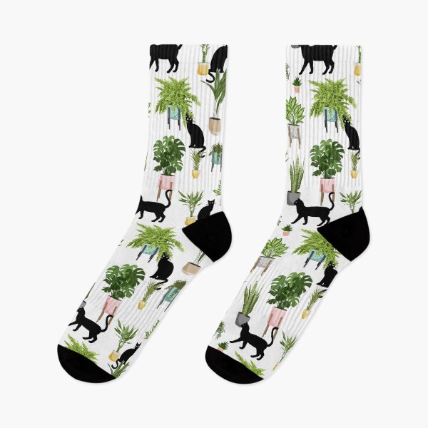 Item preview, Black cats and pot plants designed and sold by Cheekyleopard.