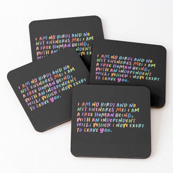 Item preview, I am no bird and no net ensnares me... , Charlotte Bronte Jane Eyre Quote, Feminist Sticker, Gifts for her, Book Lover Gifts designed and sold by DoorandDoor.