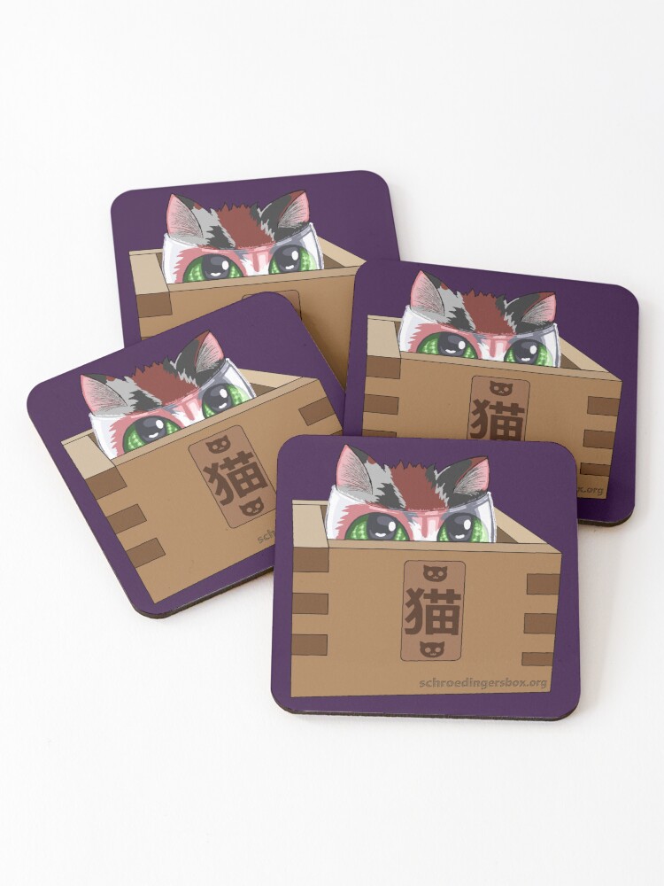 Thumbnail 1 von 5, Untersetzer (4er Set), Sake Katze designt und verkauft von Boxcats.
