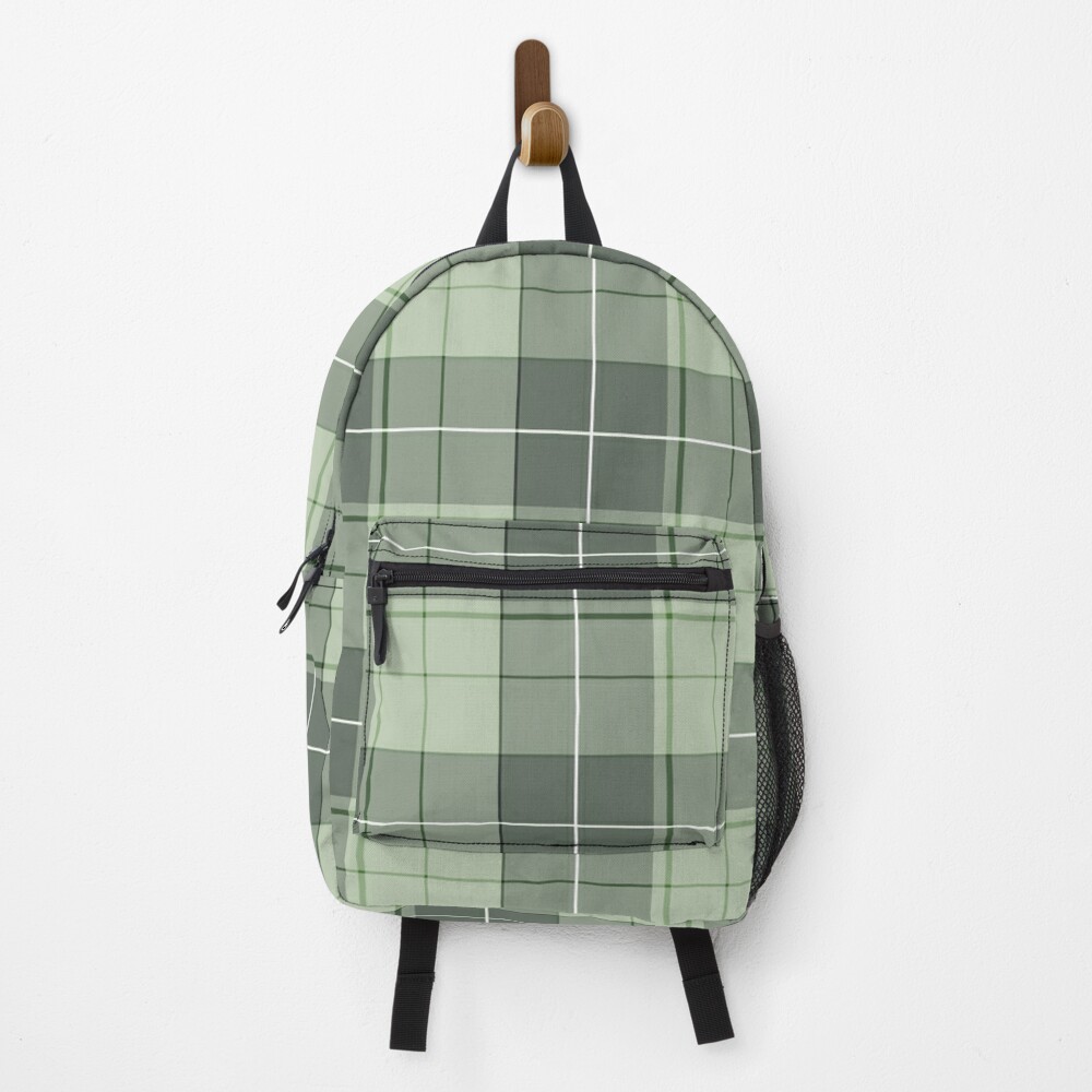 Einfaches Tartan-Muster in Pastell Grün Rucksack