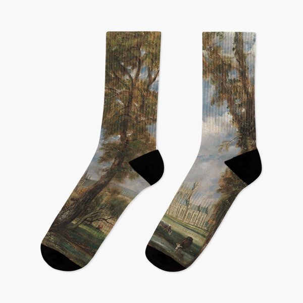 Item preview, Painting of an Abbey with cattle vintage John Constable art designed and sold by Vintage Designs +.