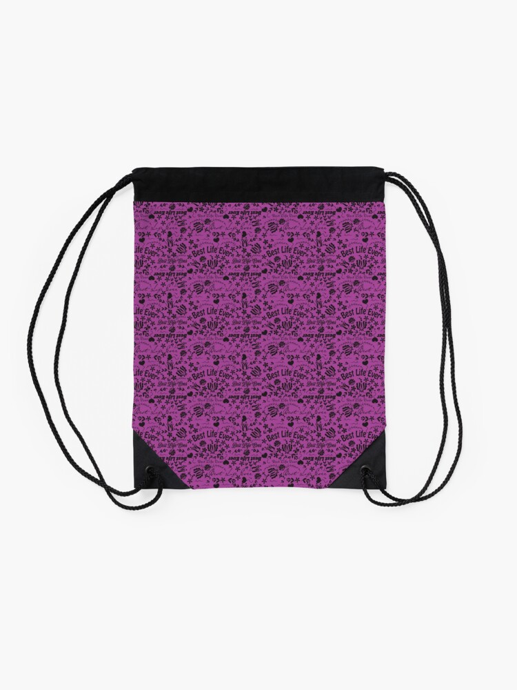 Alternate view of Best Life Ever Purple Drawstring Bag