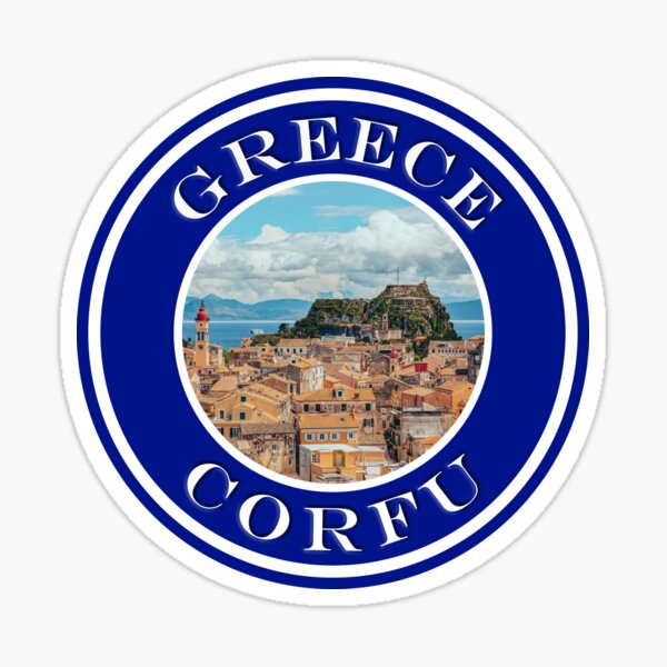 Item preview, Greece Corfu City Panorama - Passport Stamps Collection designed and sold by Hermit's Journey.