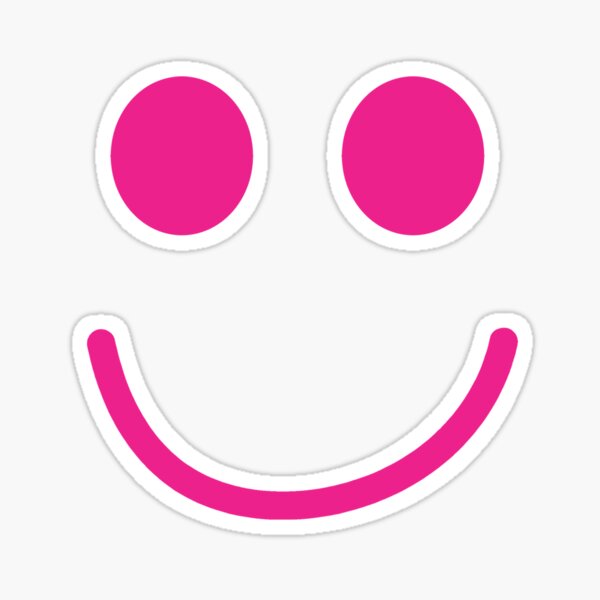Pink Smiley Face Sticker