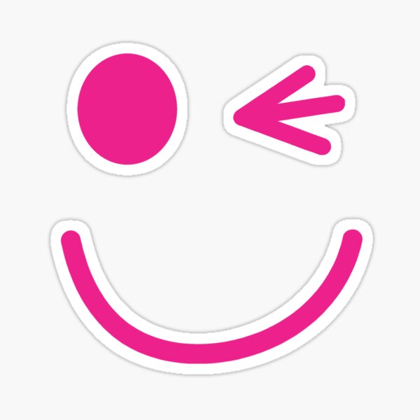 Pink Wink Smiley Face Sticker