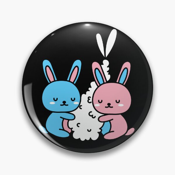 Artikelvorschau, Kawaii Trans Hasen und Garnelen. Transgender-Stolz entworfen und verkauft von Subtle Pride Shop.