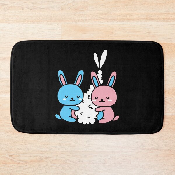 Item preview, Kawaii Trans Bunnies and Shrimp. Transgender Pride designed and sold by Subtle Pride Shop.