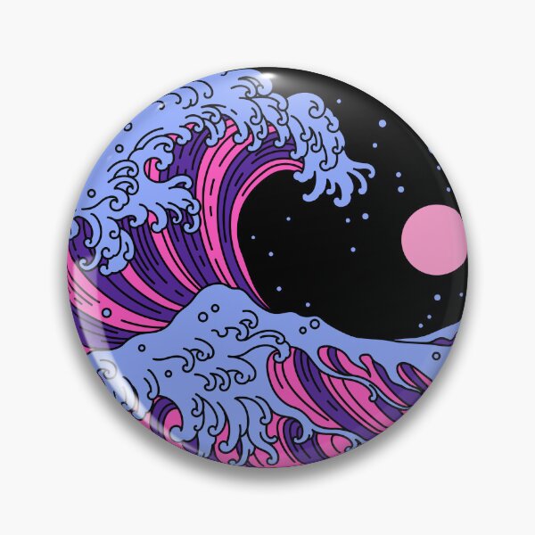 Item preview, Circular Japanese Wave Omni Sexual. Omnisexual Pride designed and sold by Subtle Pride Shop.