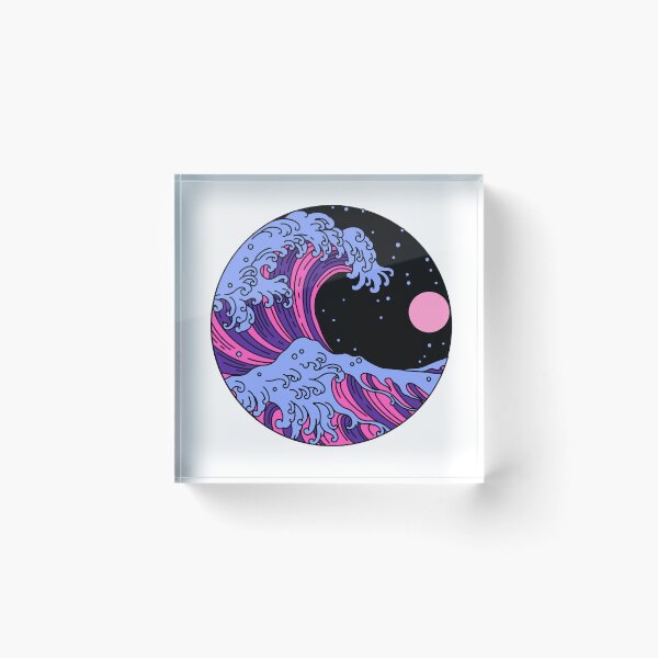 Item preview, Circular Japanese Wave Omni Sexual. Omnisexual Pride designed and sold by Subtle Pride Shop.