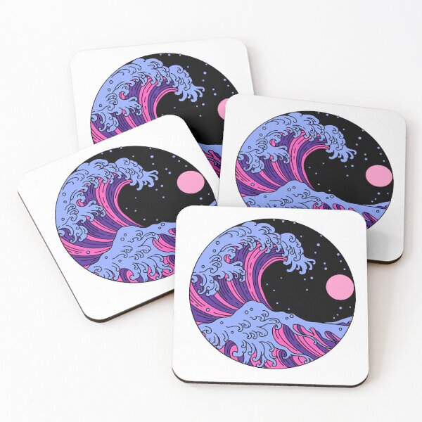 Item preview, Circular Japanese Wave Omni Sexual. Omnisexual Pride designed and sold by Subtle Pride Shop.