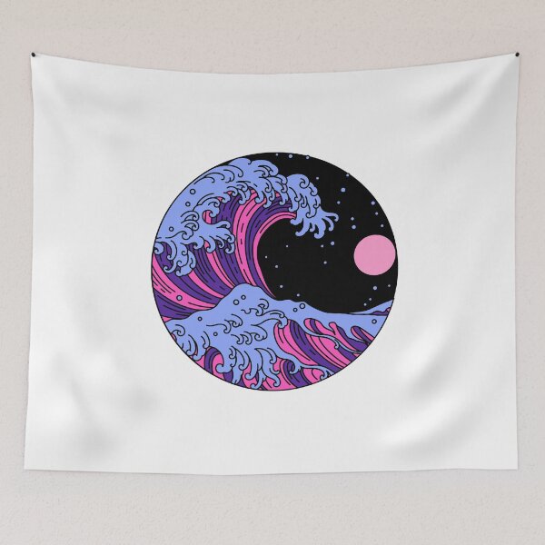 Item preview, Circular Japanese Wave Omni Sexual. Omnisexual Pride designed and sold by Subtle Pride Shop.