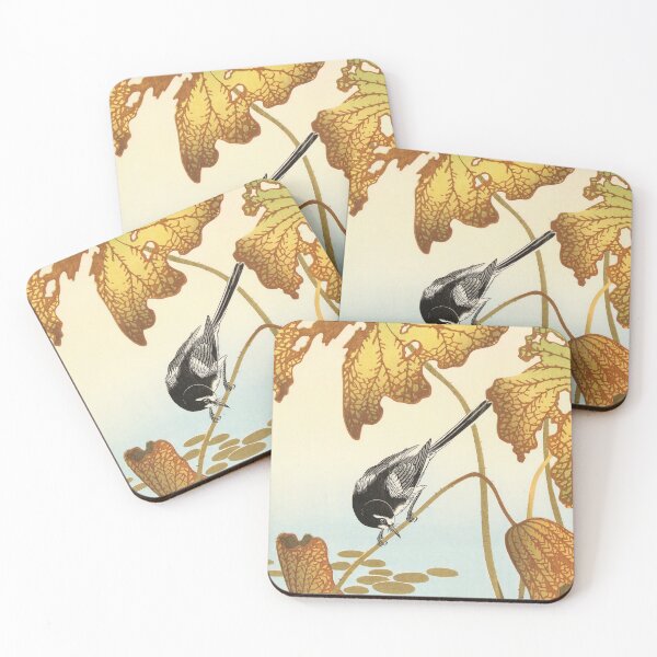 Item preview, Japanese vintage art. Ohara Koson Japanese wagtail on lotus plant. Japanese vintage art designed and sold by el-padre.