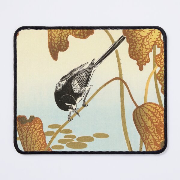 Item preview, Japanese vintage art. Ohara Koson Japanese wagtail on lotus plant. Japanese vintage art designed and sold by el-padre.