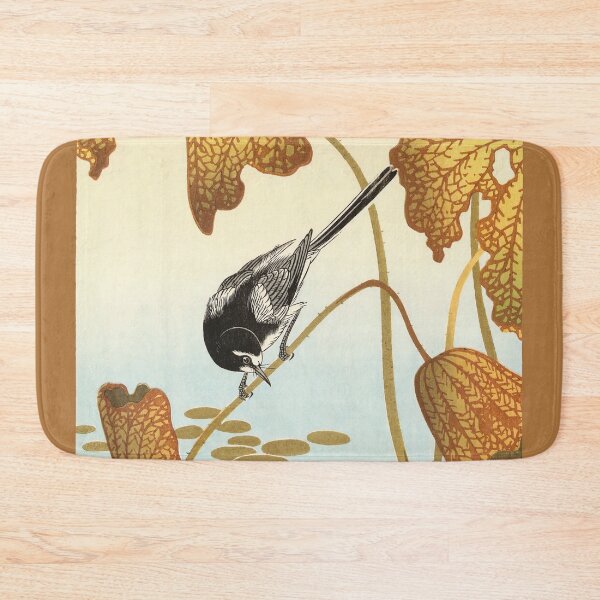 Item preview, Japanese vintage art. Ohara Koson Japanese wagtail on lotus plant. Japanese vintage art designed and sold by el-padre.