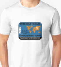 Camiseta ajustada Permiso internacional de caza zombie