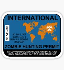 International Zombie Hunting Permit Sticker