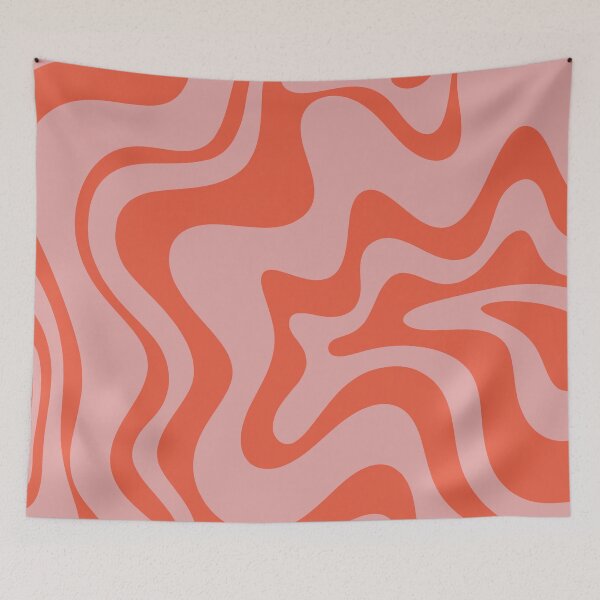 Item preview, Retro Liquid Swirl Abstract Pattern Pink Orange Red  designed and sold by kierkegaard.