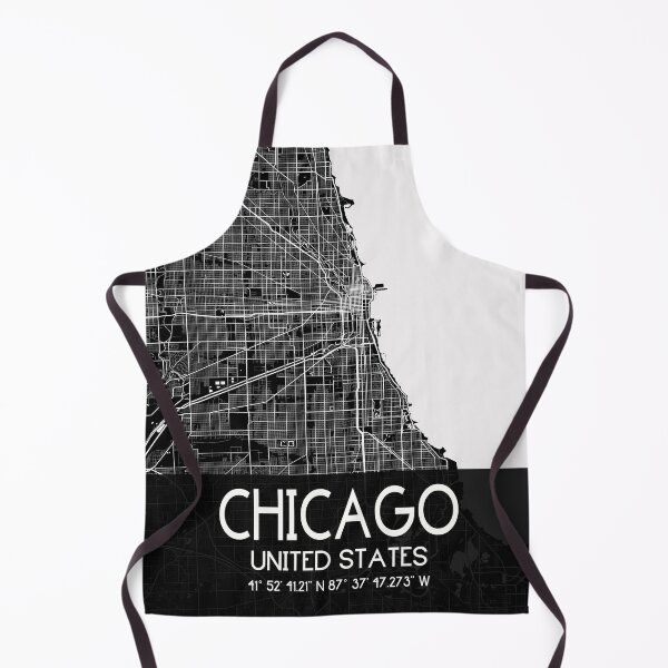 Artikelvorschau, CHICAGO ILLINOIS KARTE MONOCHROM SCHWARZ entworfen und verkauft von lukas69graphic.