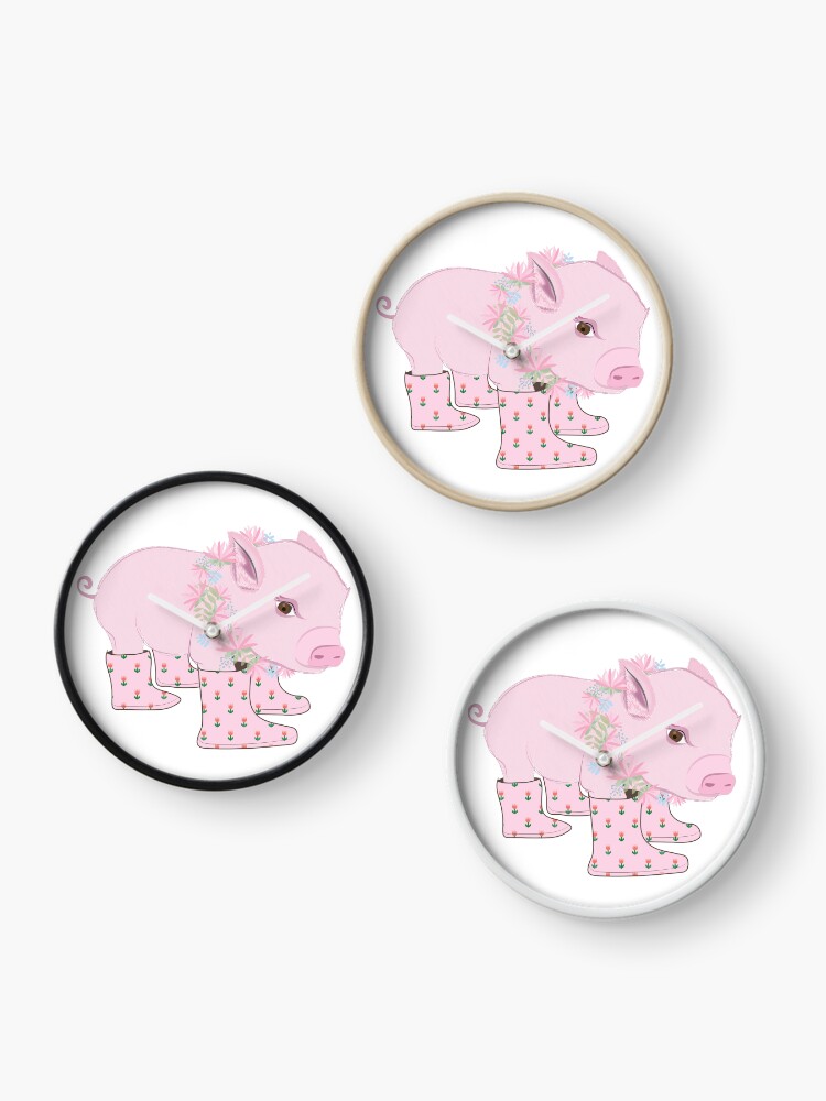 Thumbnail 3 of 4, Clock, Pink Piglet designed and sold by Cindys Creative Contour.