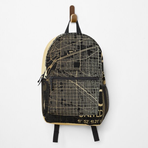 Item preview, CHICAGO ILLINOIS MAP MONOCHROME GOLD designed and sold by lukas69graphic.