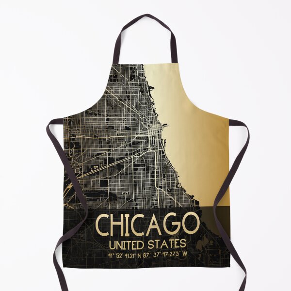 Artikelvorschau, CHICAGO ILLINOIS KARTE MONOCHROM GOLD entworfen und verkauft von lukas69graphic.