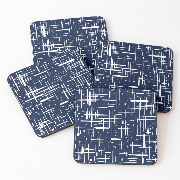 Item preview, Mid-Century Modern Kinetikos Pattern in Nautical Navy Blue and White designed and sold by kierkegaard.