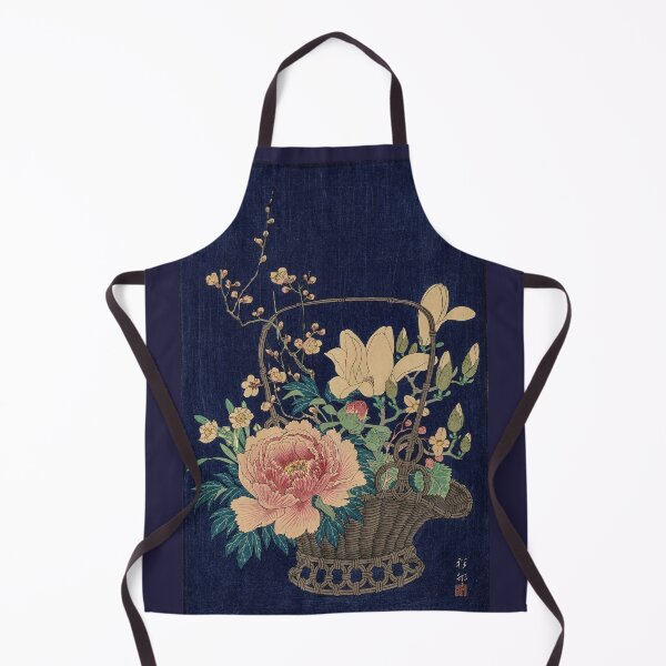 Item preview, Japanese Chrysanthemums Flower Art by Ohara Koson. Bamboo flower basket. Japanese Vintage Print Reproduction. designed and sold by el-padre.